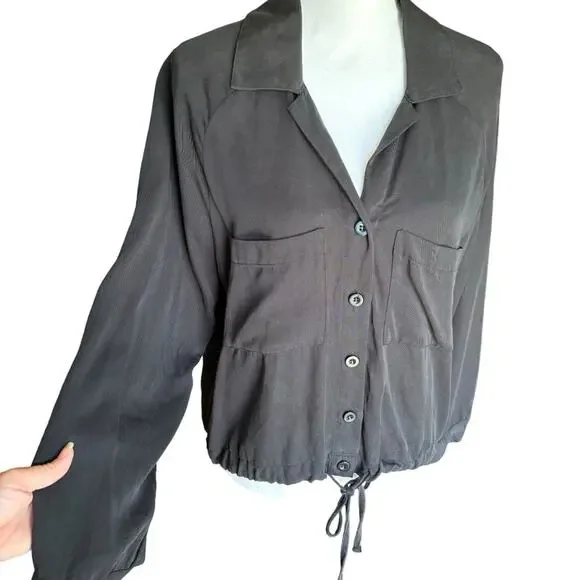 LNA Drawstring Button Down Shirt- Size Medium - Picture 5 of 14